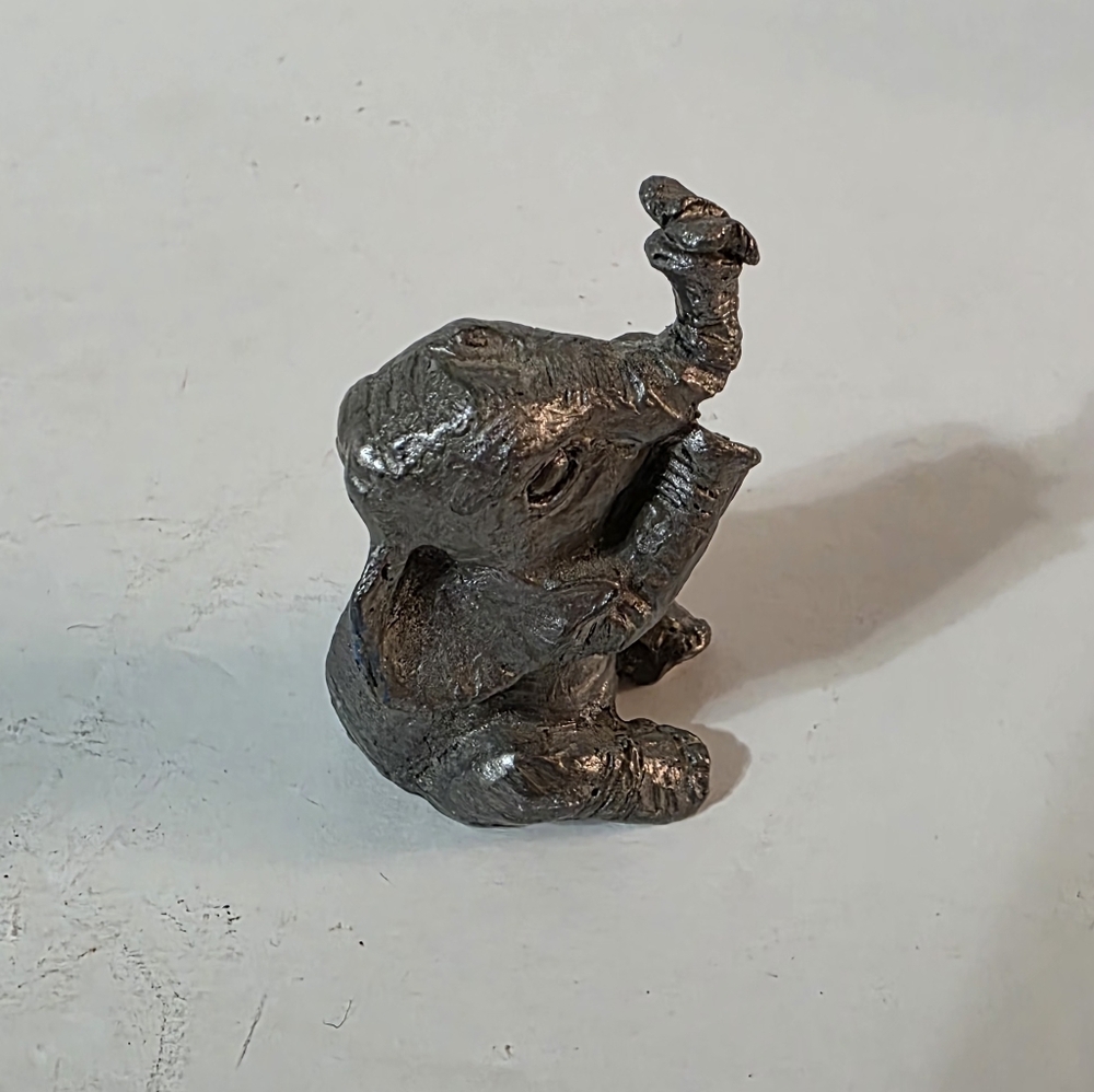 Michael Ricker Pewter Figurine Elephant Butterfly Miniature